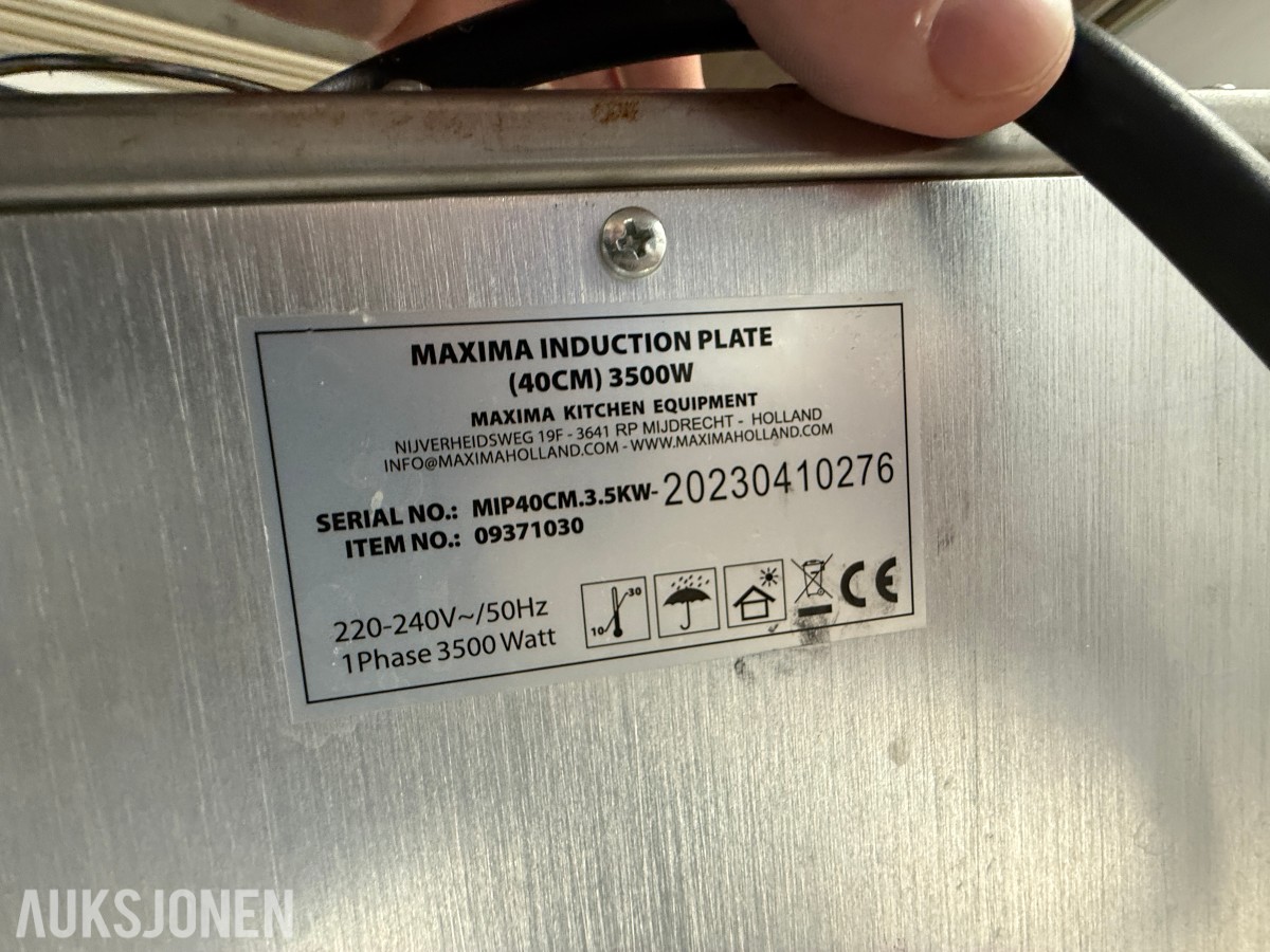 Maxima induksjonsplate 3500W – Profesjonell induksjonstopp – 40 cm