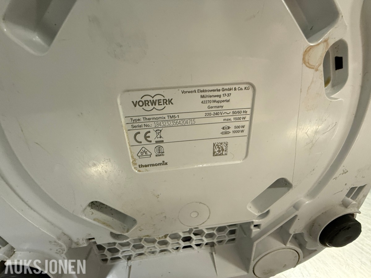Vorwerk Thermomix TM5 – Profesjonell kjøkkenmaskin med kokefunksjon – 1500W
