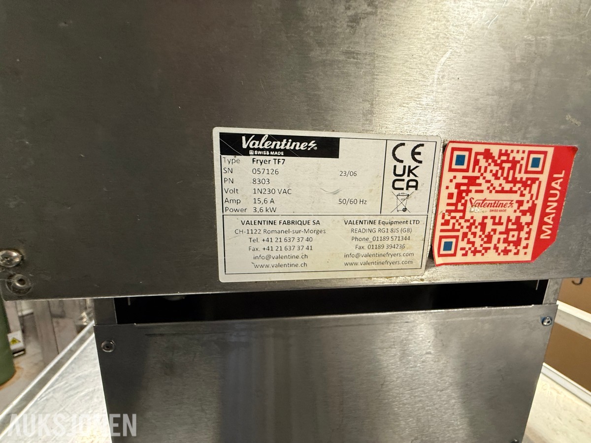 Valentine TF7 – Profesjonell frityrkoker i rustfritt stål – 3,6 kW
