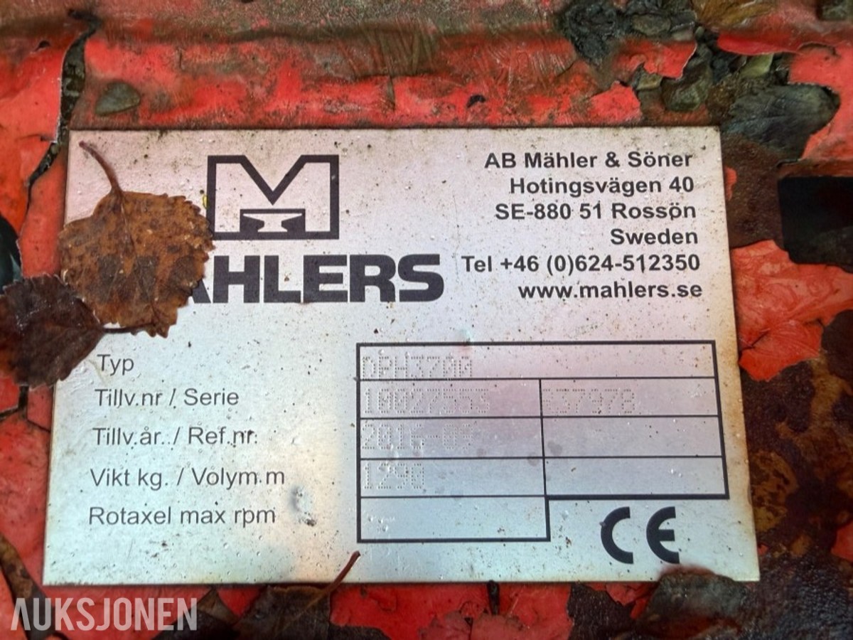 2016 Mählers DPH3700 snøplog, 1 290 kg
