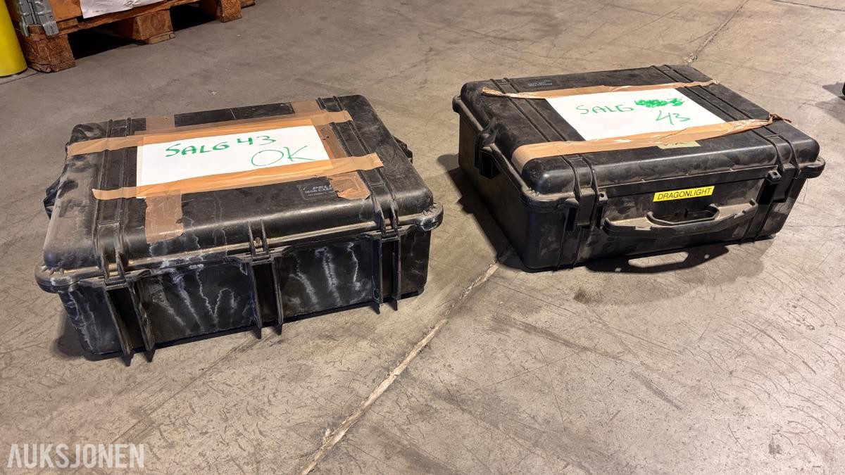 2 stk. Dragon T12/MK2 portable søkelys med transportkasser