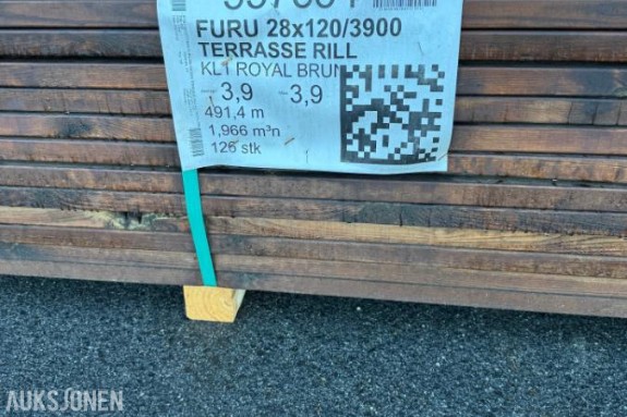 FURU 28X120X3900 TERRASSE RILL KL1 ROYAL BRUN 126 Stk