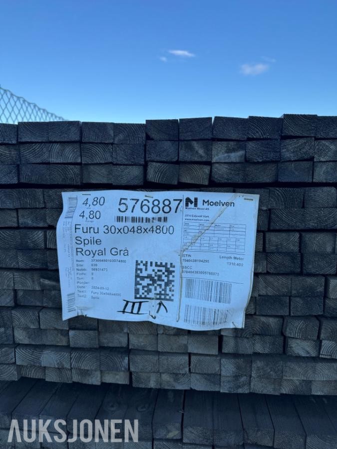 FURU 30X048X4800 SPILE ROYAL GRÅ 273 stk
