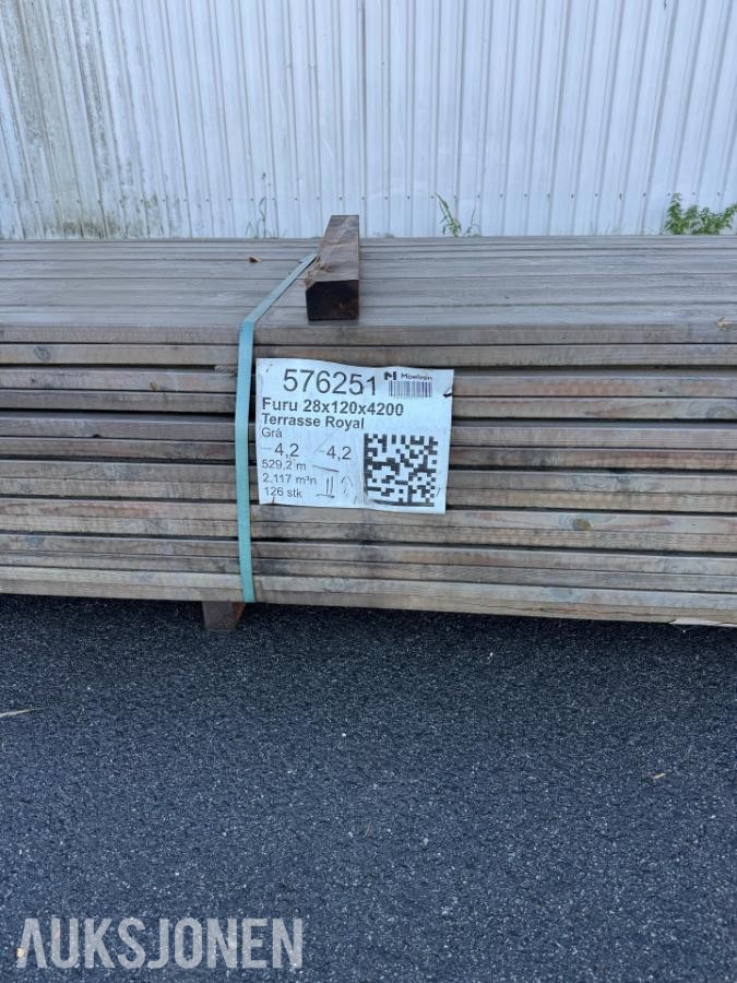 Furu 28x120x4200 Terrassebord Royal Grå 126 stk