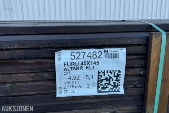 Furu altanrekke 45 x 145 mm – Royal brun 