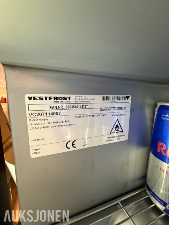 Red Bull minikjøleskap – Vestfrost Solutions – 14 liter