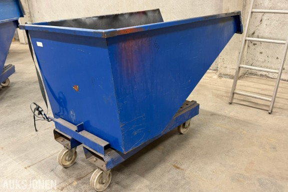 Tippcontainer åpen for truck - På hjul