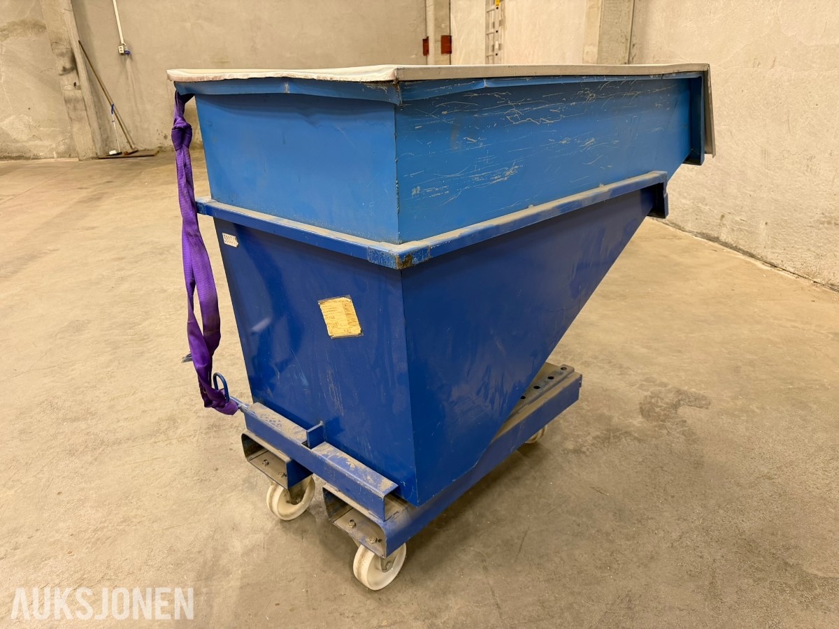 AJ åpen tippcontainer for truck med hjul