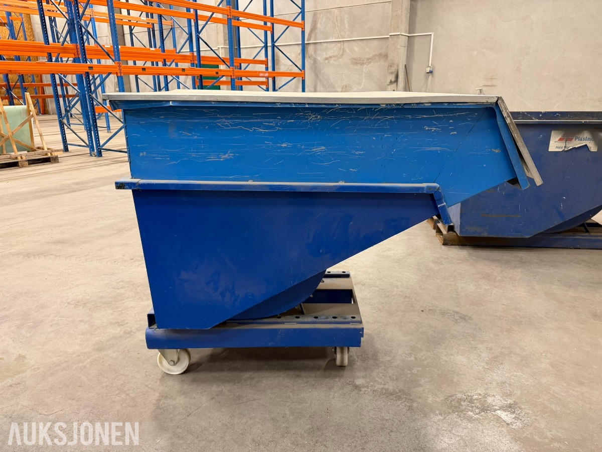 AJ åpen tippcontainer for truck med hjul