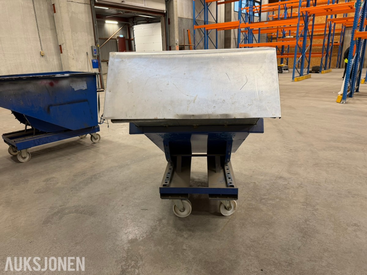 AJ åpen tippcontainer for truck med hjul