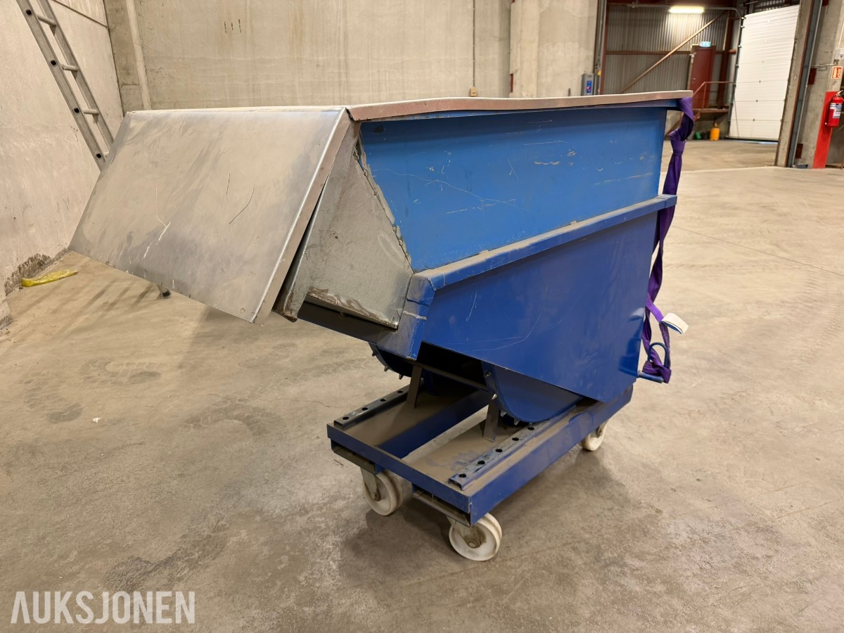 AJ åpen tippcontainer for truck med hjul