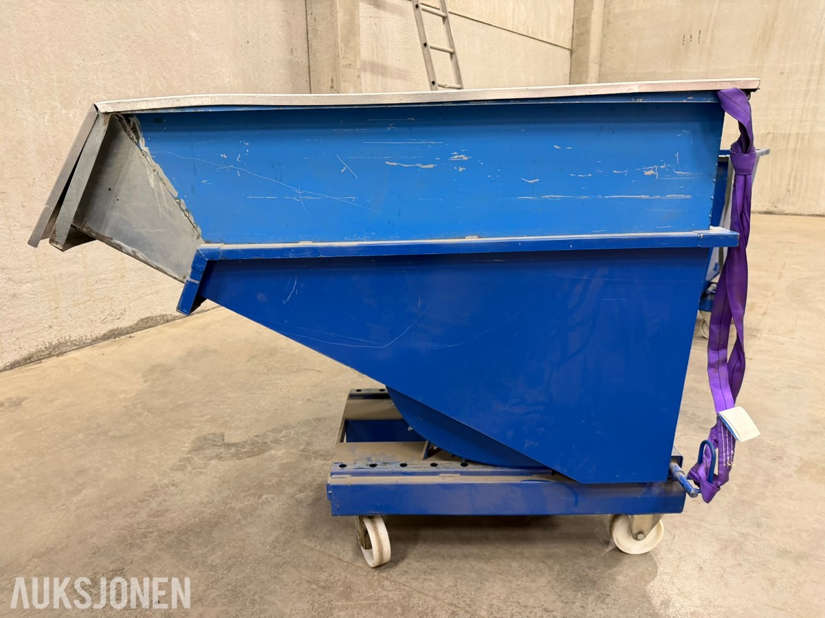 AJ åpen tippcontainer for truck med hjul