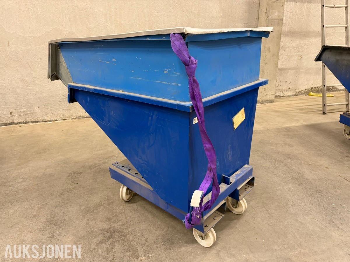 AJ åpen tippcontainer for truck med hjul