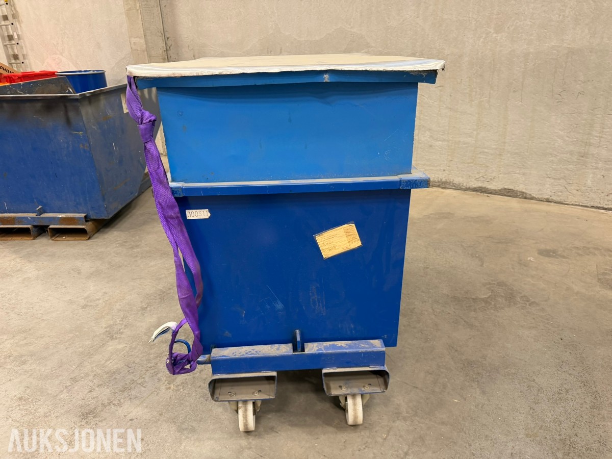 AJ åpen tippcontainer for truck med hjul