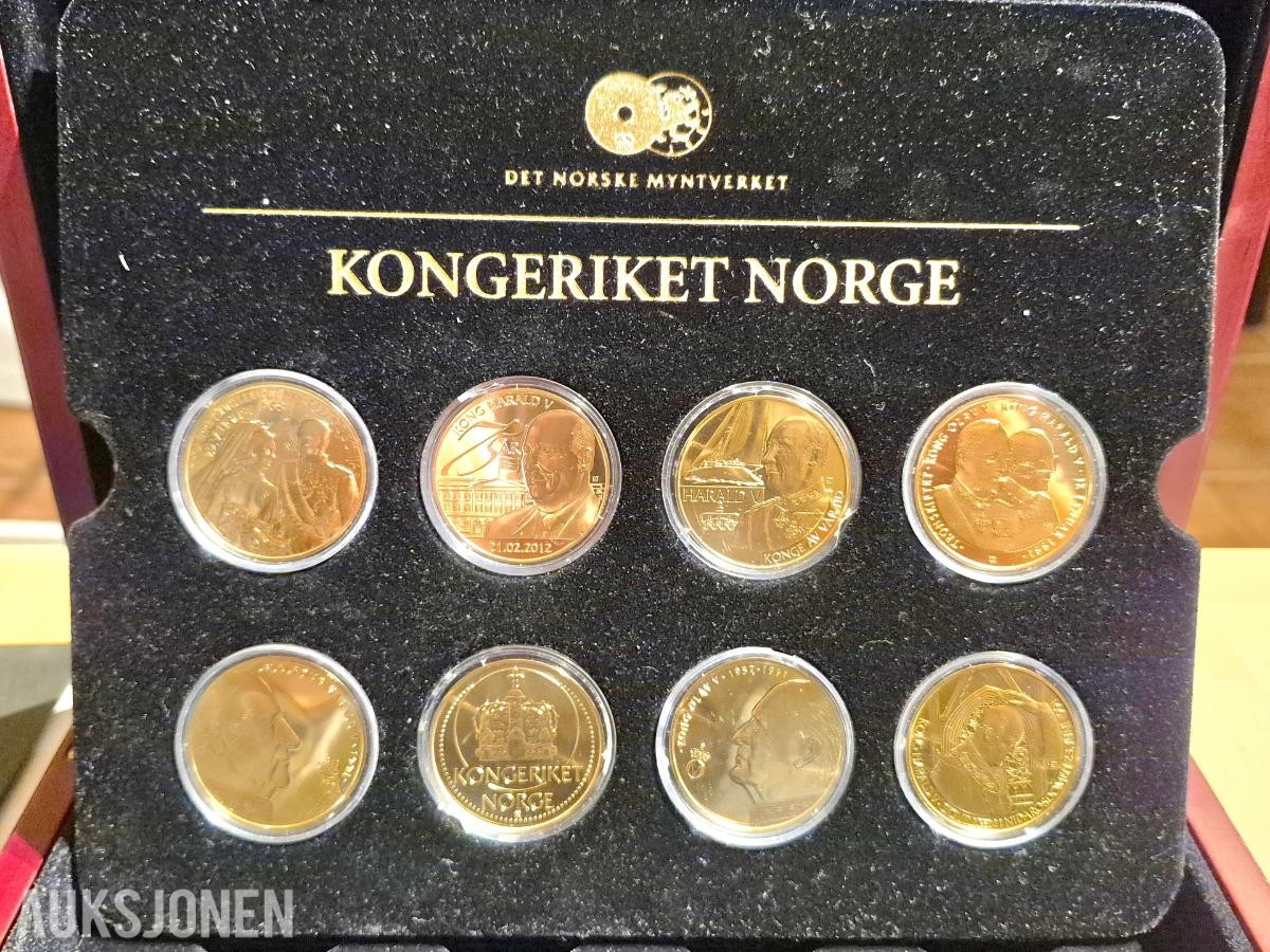 Kongeriket Norge Gullbelagte minnemedaljer - Myntsett samling- 1982-1995
