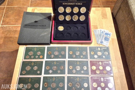 Kongeriket Norge Gullbelagte minnemedaljer - Myntsett samling- 1982-1995