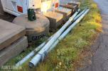3 stk. galvaniserte lysmaster med 6 stk. betongfundamenter