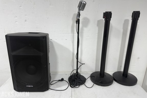 Ibiza Sound XTK15A-MKII aktiv høyttaler med Shure 55SH Series II mikrofon