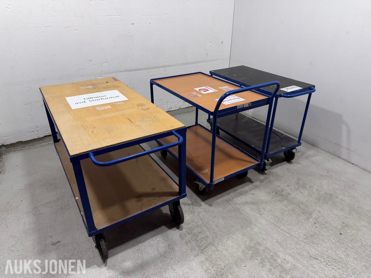 3 stk transportvogner