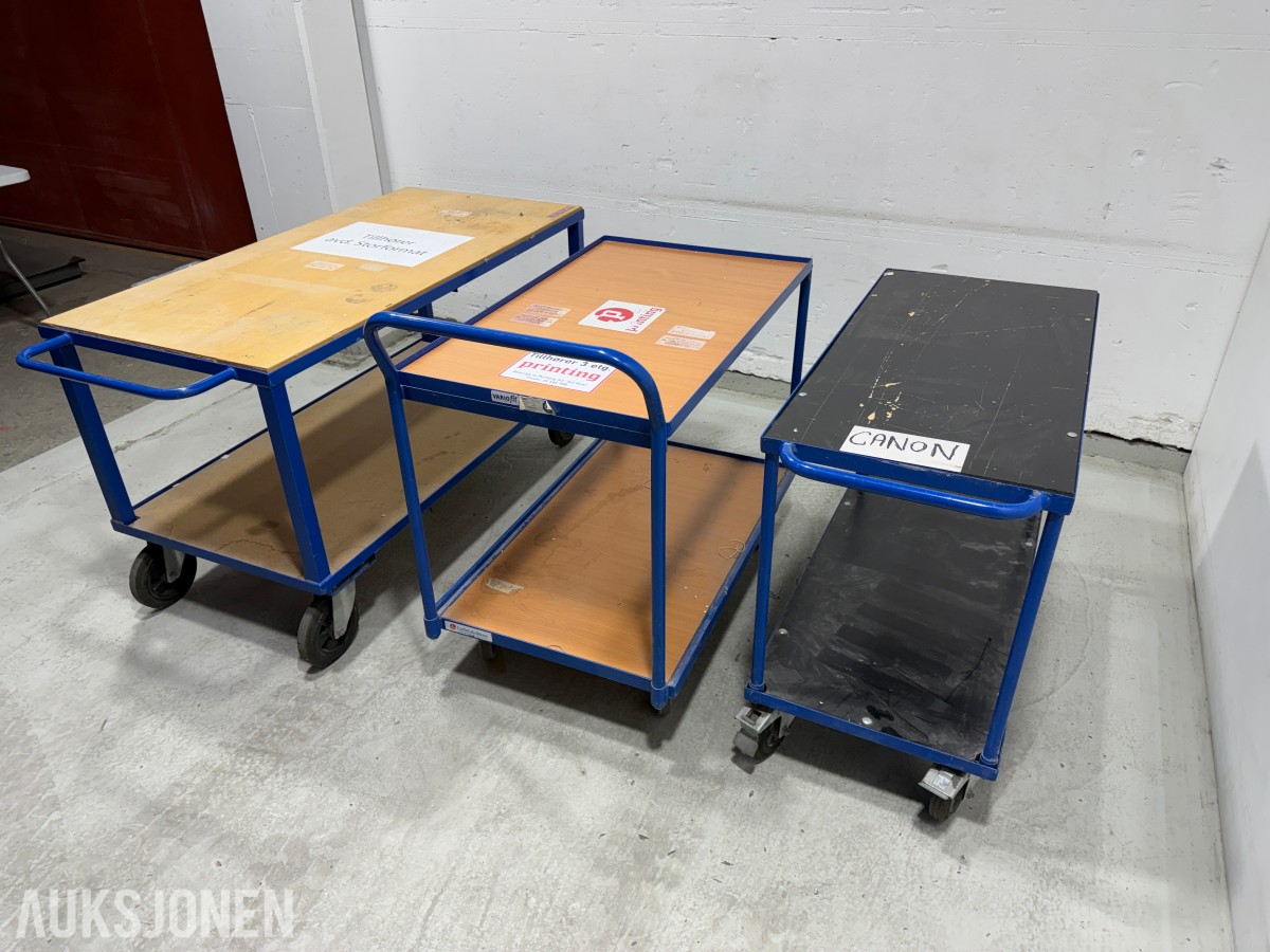 3 stk transportvogner