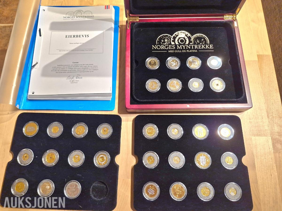 Norges Myntrekke med Gull og Platina Samlerhuset *Ingen minstepris*