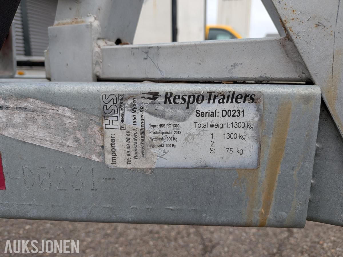 2013 Respo HSS 1300kg opplagshenger