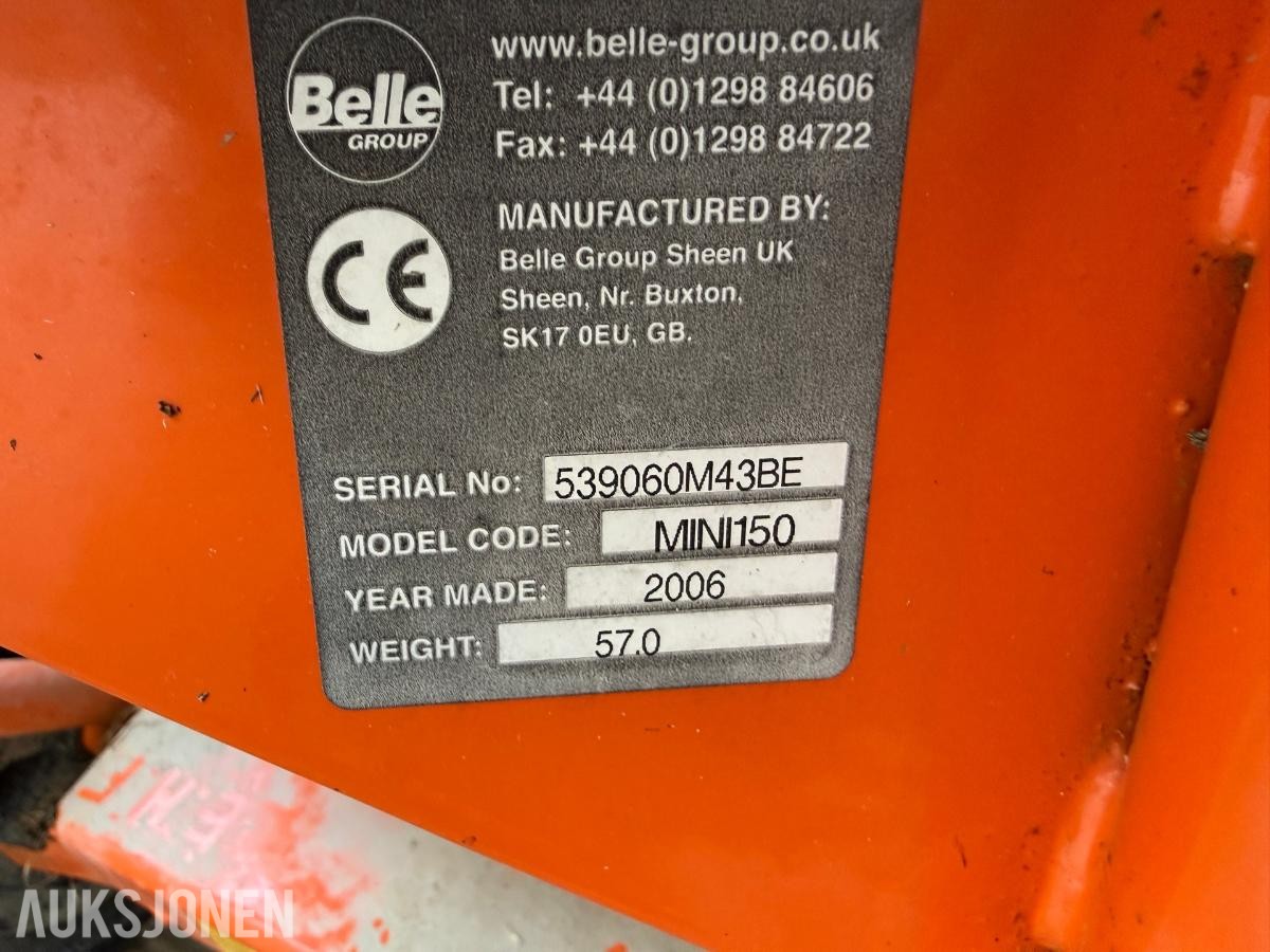 2006 Altrad Belle minimix 150 betongblander 90L blandekapasitet