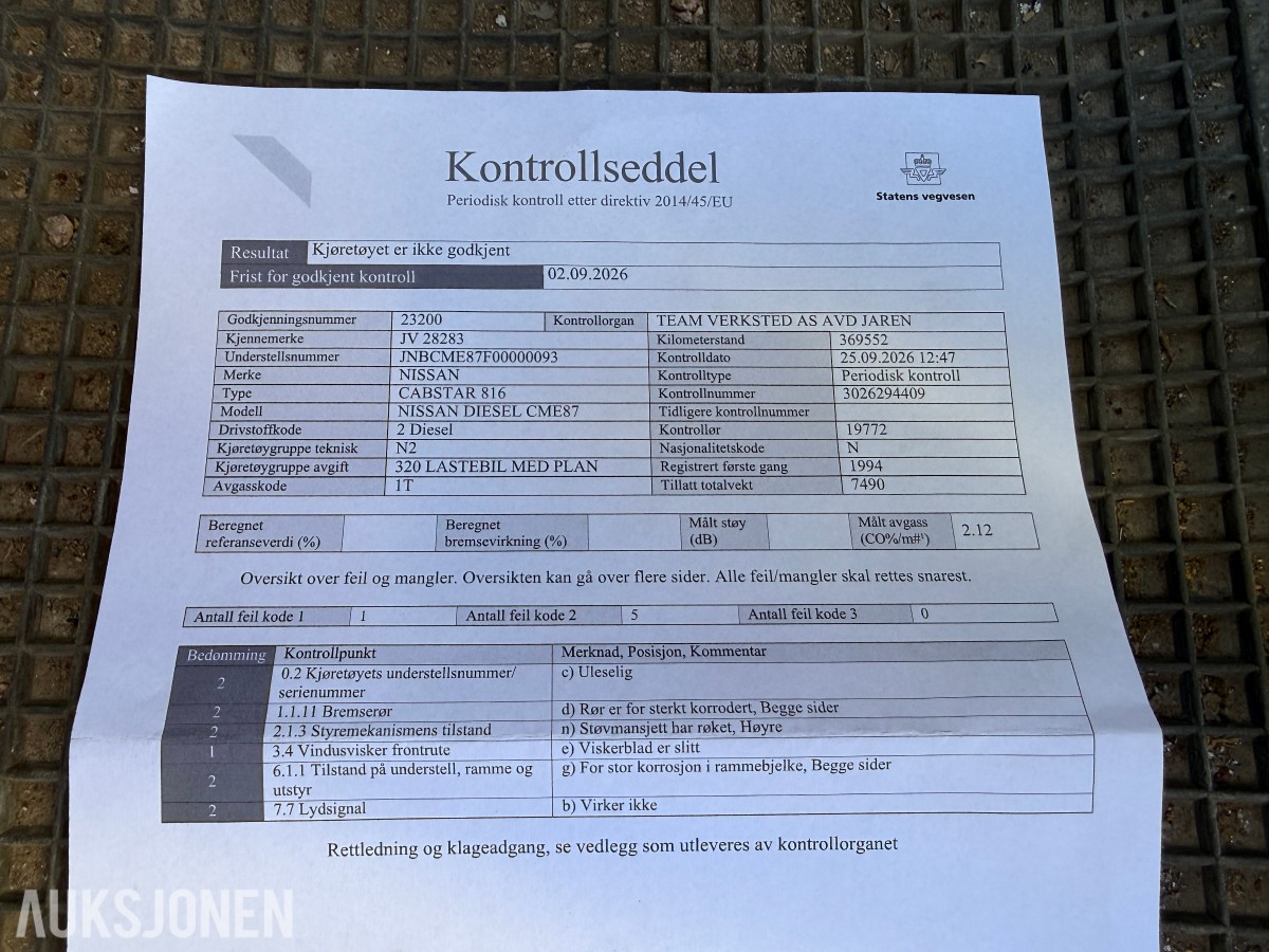 1994 Nissan Planbil m/nedfellbare-karmer