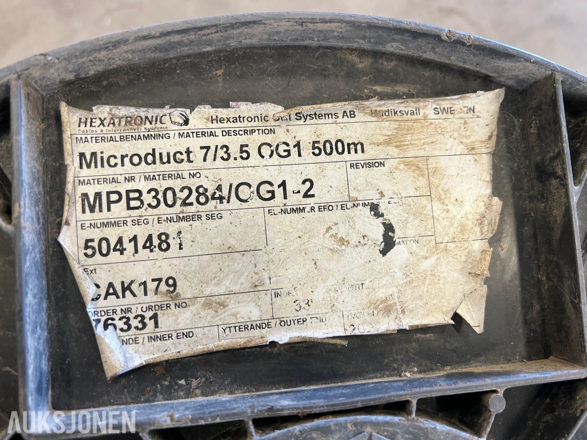 2 stk kabeltromler med Hexatronic Microduct 7/3.5 OG1