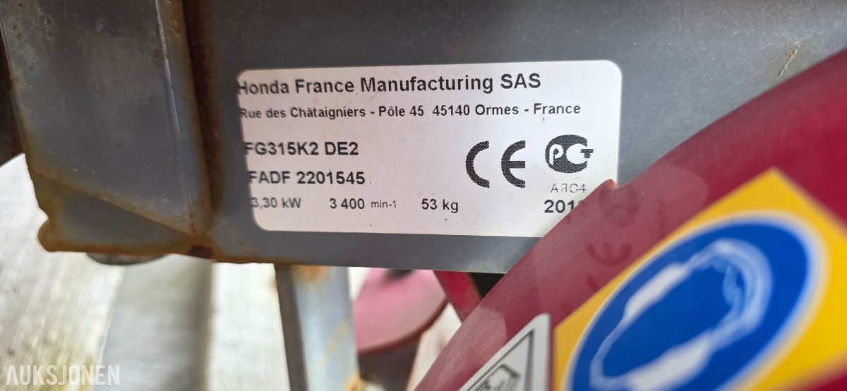 2011 Honda FG315K2 DE2 Jordfreser