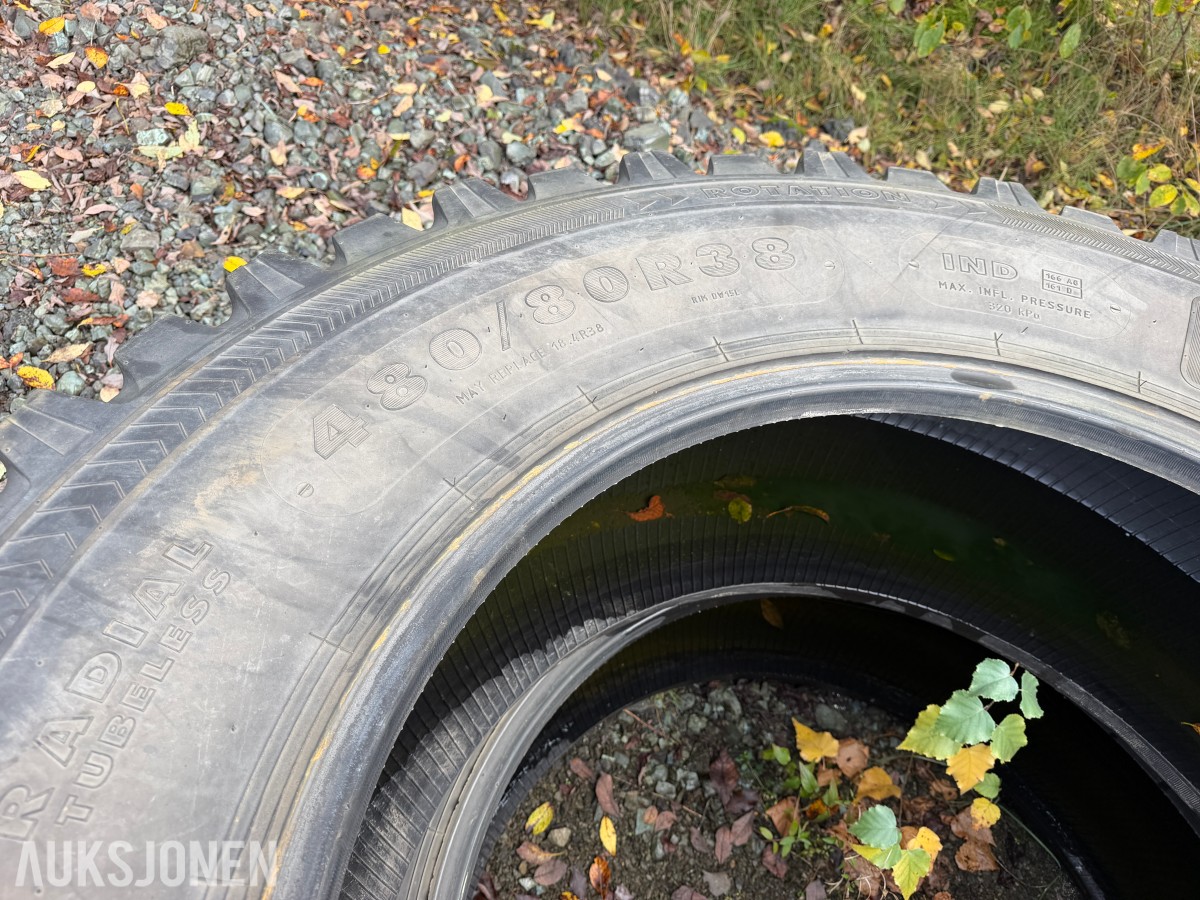 Nokian TRI 2 traktorhjul 400/80R28 foran, 480/80R38 bak, pigger