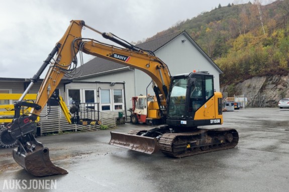 Sany Sy 155 U, hydr pusseskuff, sentralsmøring, G60 HK, bunkringspumpe.