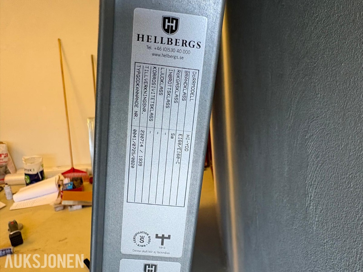 Hellbergs dobbel ståldør HI-YDD – 22x21M – EI60 – med karm