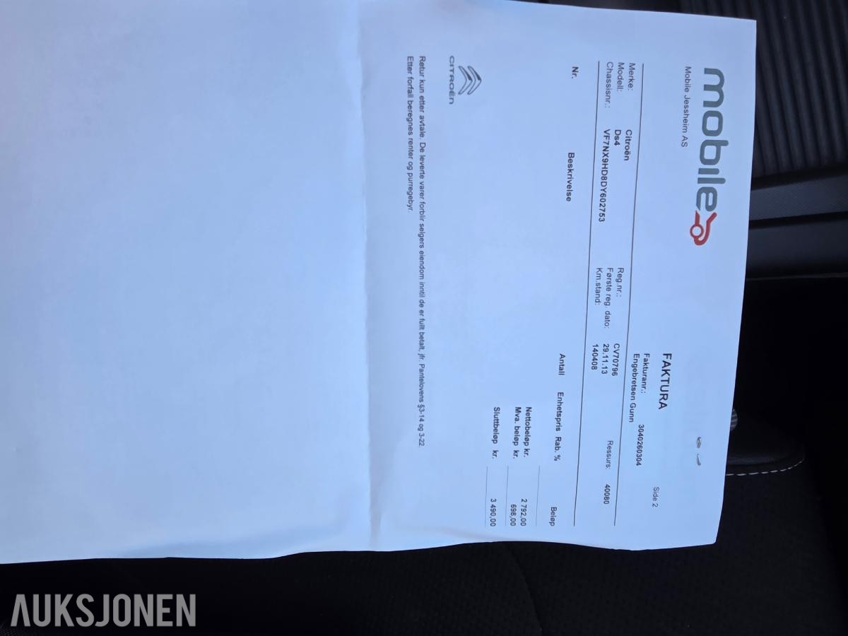 2013 Citroen DS4 1.6 e-HDI 114HK Style Automat, Cruisekontroll, Navigasjon