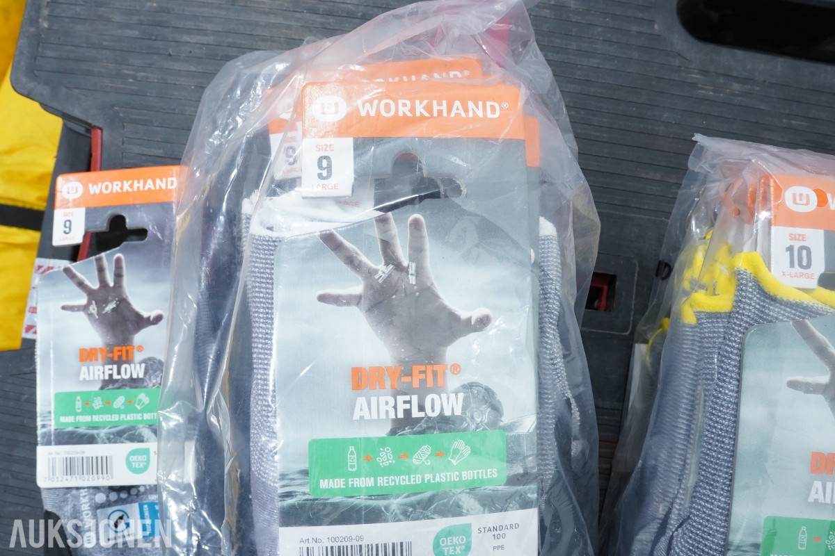 Parti med 5 stk Keter arbeidsbord, arbeidshansker og arbeidstelt