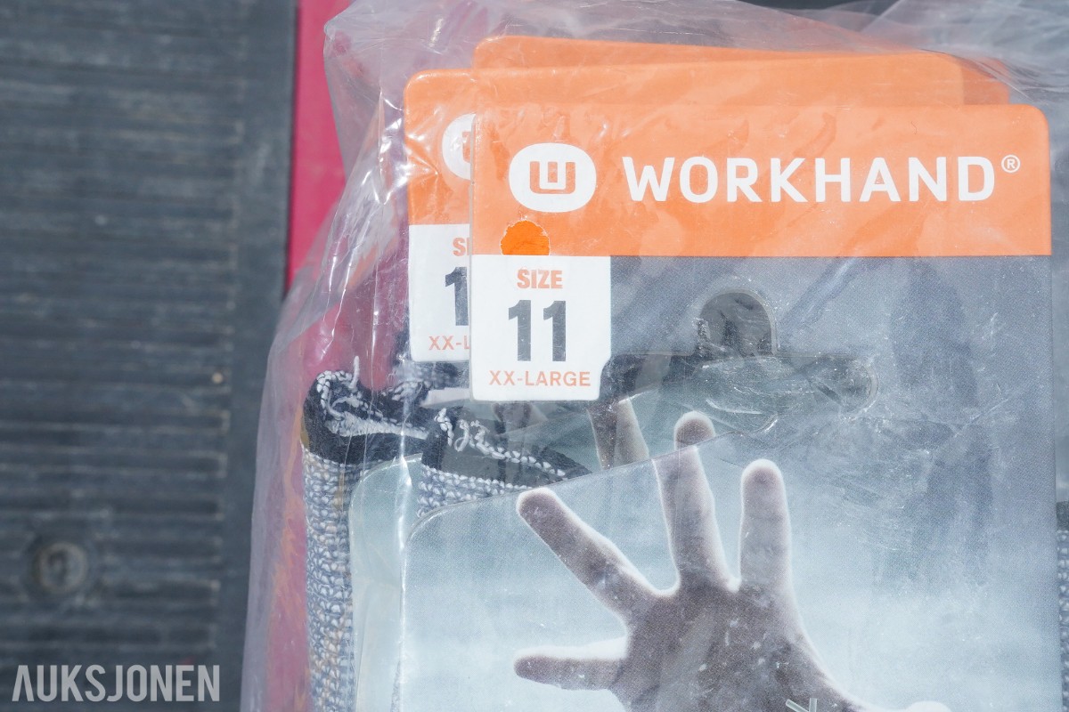 Parti med 5 stk Keter arbeidsbord, arbeidshansker og arbeidstelt
