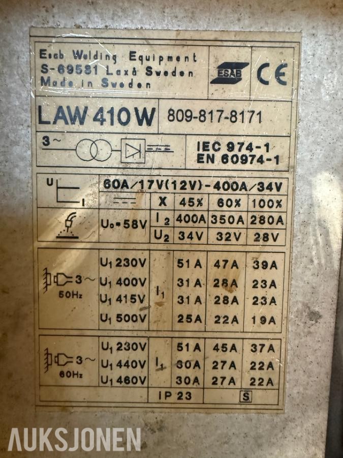 ESAB LAW 410 W sveisemaskin