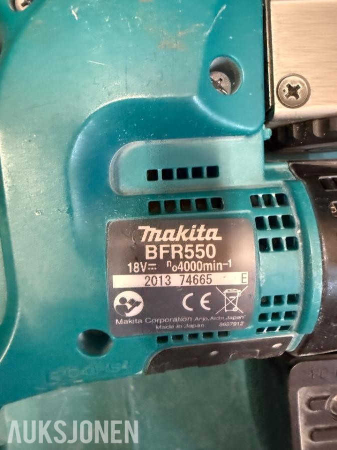 Makita BFR550 18V – Batteridrevet skruautomat med koffert