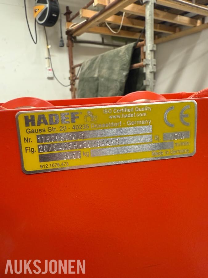 Luftdrevet kjettingtalje 3tonn Endo EHL-3TS