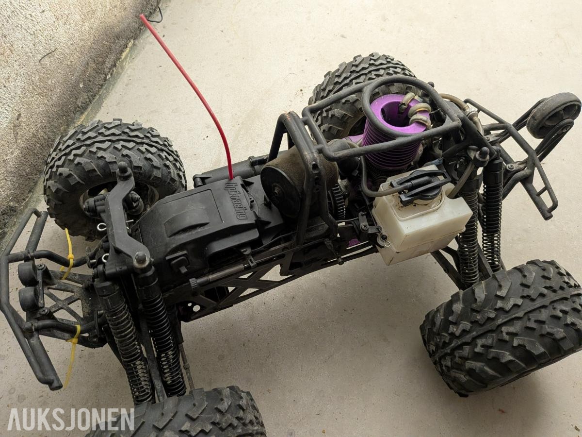 Stor RC Nitro-samling 4 biler, Startkasse, Ladere, Deler, etc.