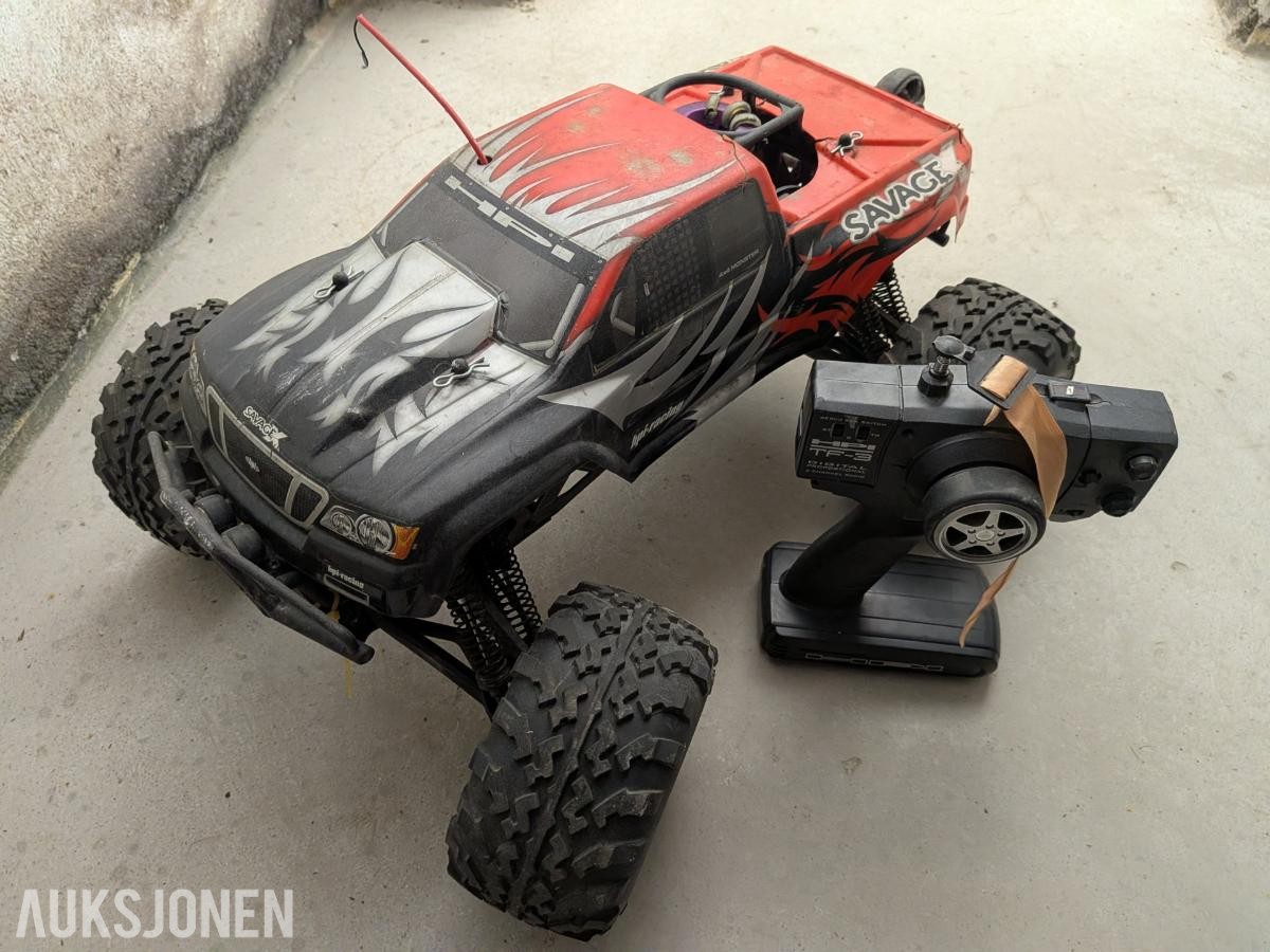 Stor RC Nitro-samling 4 biler, Startkasse, Ladere, Deler, etc.