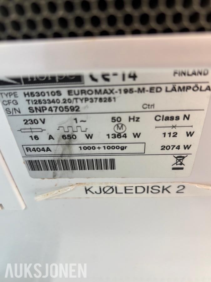 2014 Norpe butikkfrysere H73020S