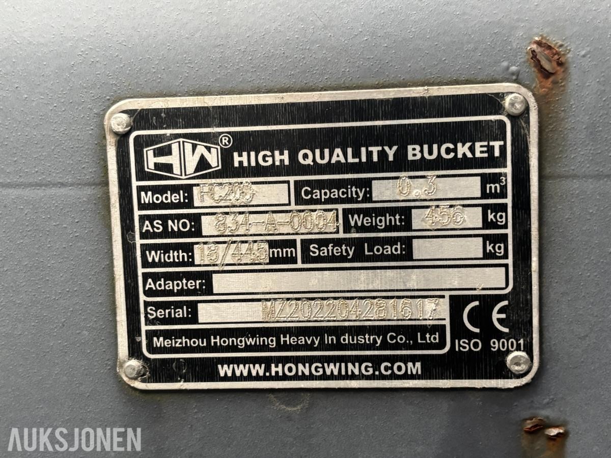 2022 High Quality Bucket PC200 smalskuff/grøfteskuff, 445 mm – 300L