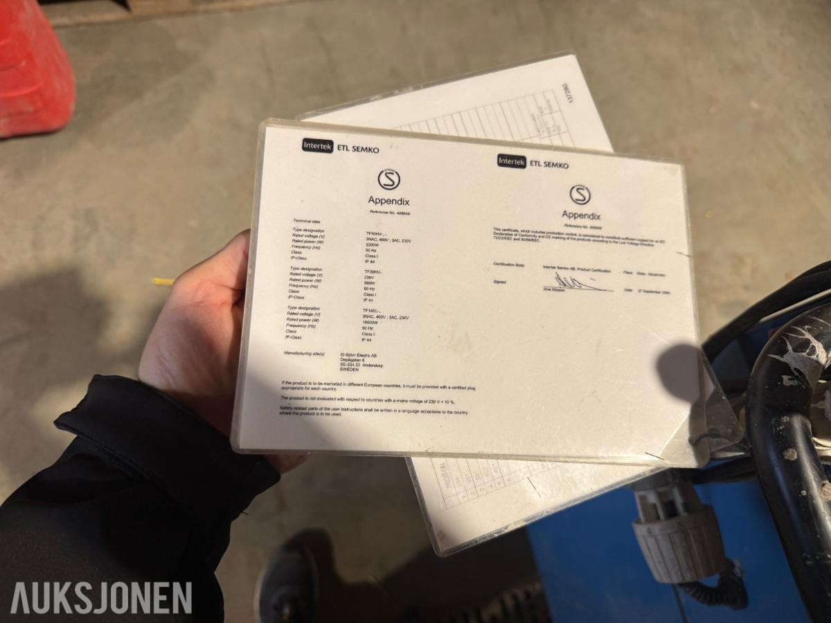 El‑Björn TF 30HV varmluftaggregat