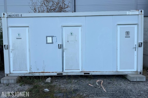 Sanitærcontainer m/ toaletter og dusj 