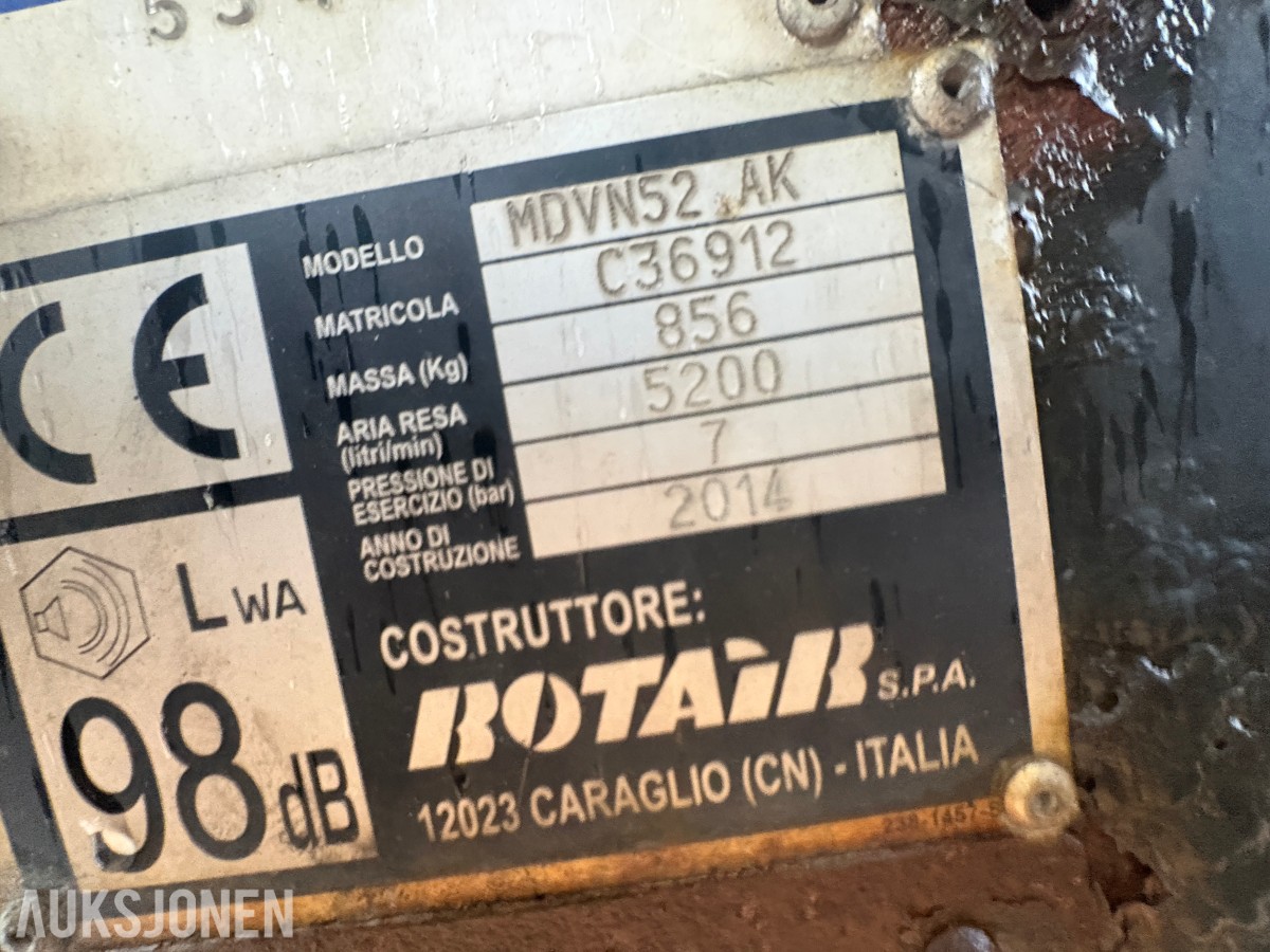 2014 ROTAIR MDVN 52 AK 5,2 m3 kompressor