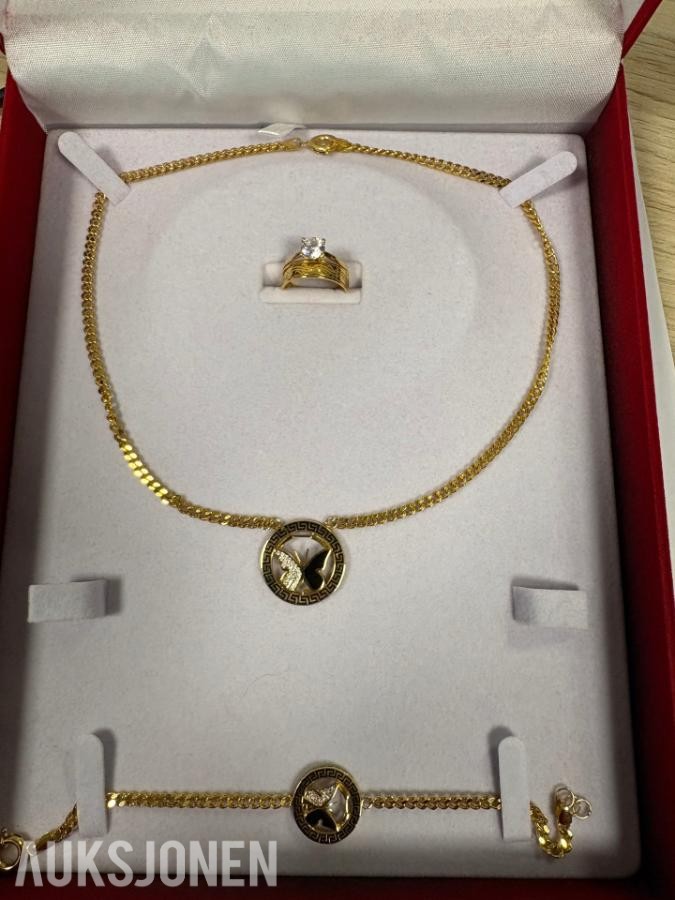 Gullvarer Kjede, armbånd og ring