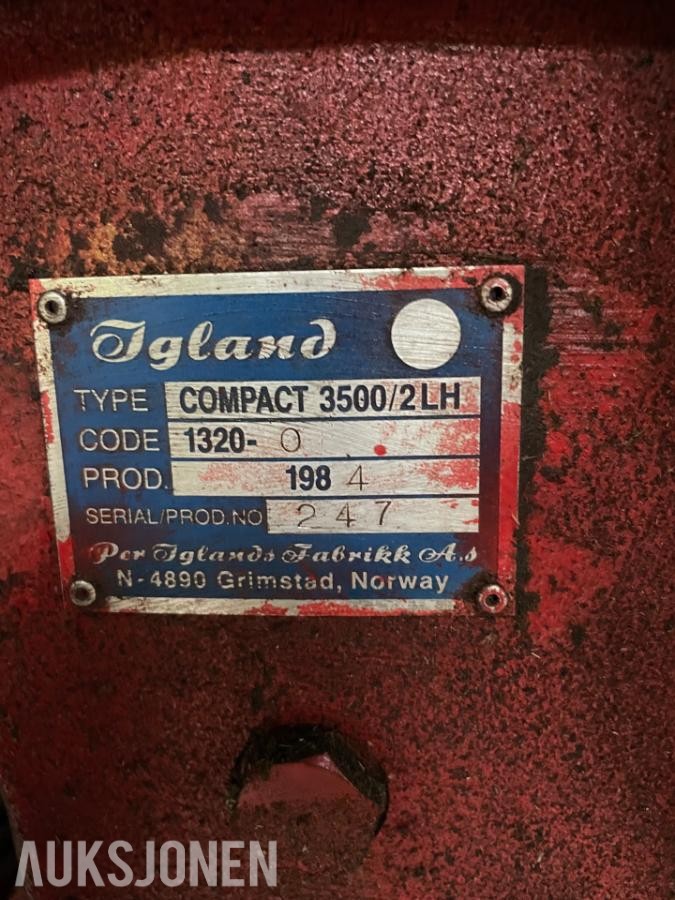 1984 Igland Compact 3500/2 LH skogsvinsj med fjernkontroll - Triangelfeste