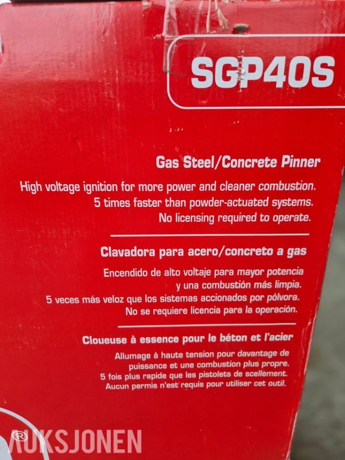 2019 Senco, SGP 40S, Gassdrevet spikerpistol, 15-40mm