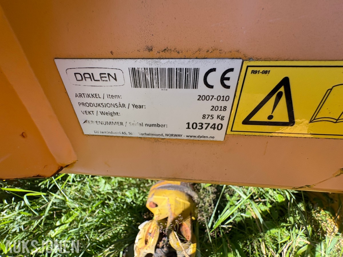 2018 Dalen 2007 V-snøfres, 275 cm, høyre kantskjær